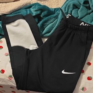 Nike Mens Black and White Joggers